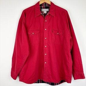 Vintage Mountain Express Doubled Layered Red Flannel Shirt